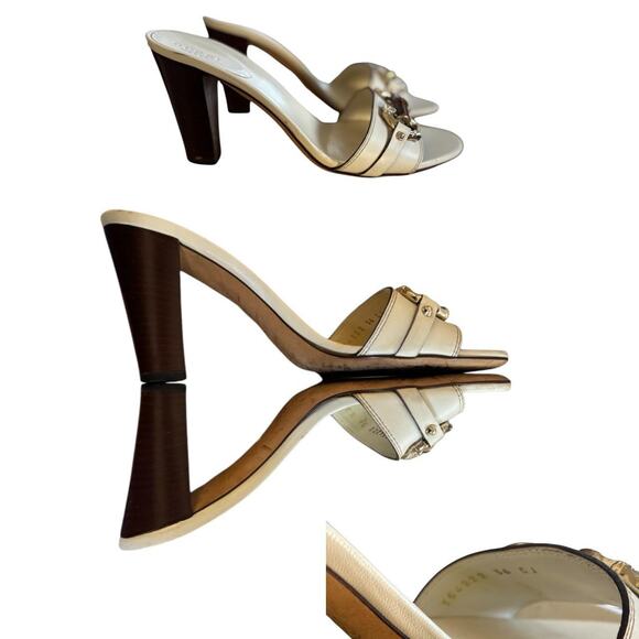 Y2K 2000'S AUTHENTIC VTG. GUCCI‎ HORSEBIT BAMBOO SLIDES HEELS SZ. 6-6.5 - Picture 5 of 6